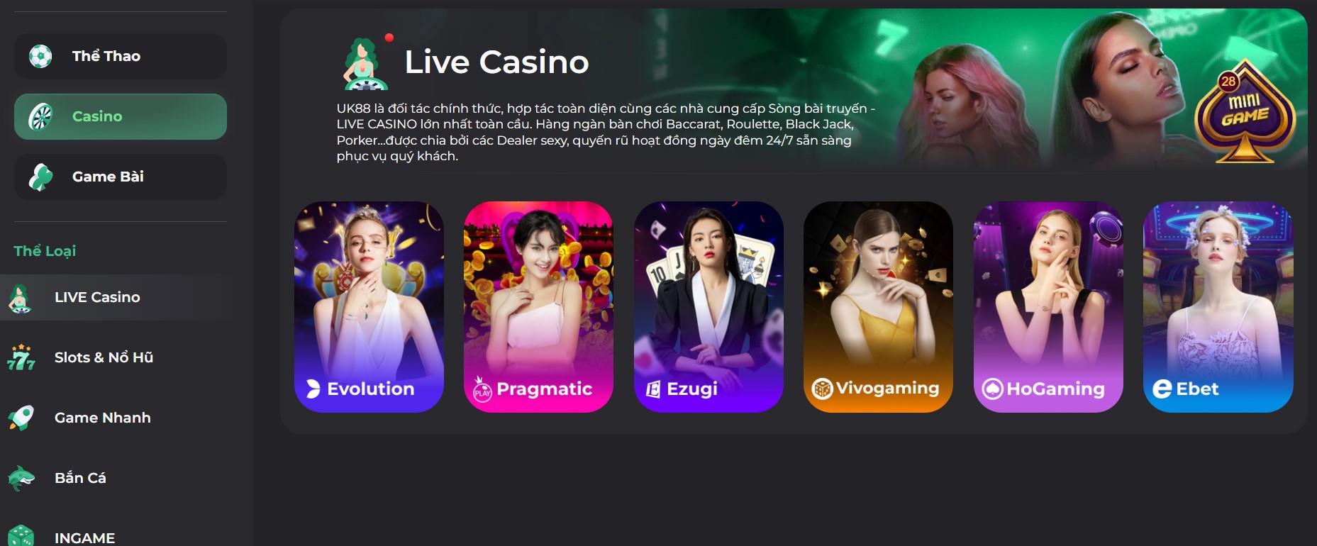 Vài nét về Casino tại UK88