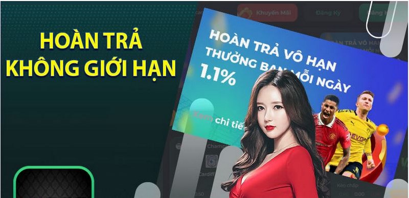 khuyến mãi hoàn trả 1.1% tại uk88